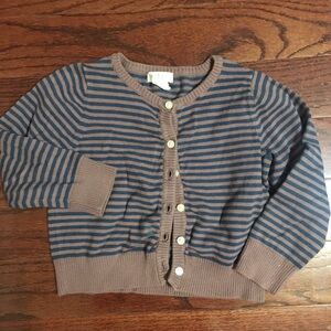 Olive juice button down taupe and navy stripe